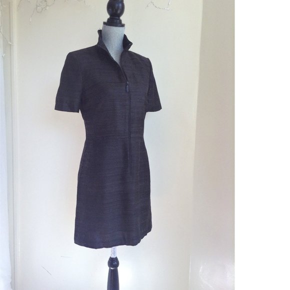 Akris Dresses & Skirts - Vintage AKRIS Silk Shirtdress Brown Short Sleeve 8